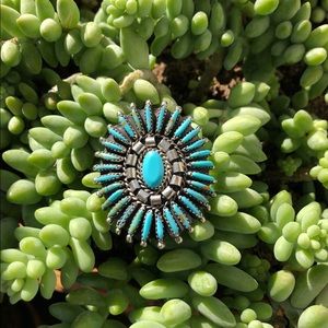 Vintage Turquoise Needlepoint Ring